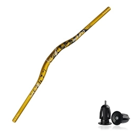 FAXIOAWA Parti di ricambio Manubrio Mountain Bike da 31, 8 mm Manubrio Riser MTB in Lega di Alluminio 720 / 780 mm Barra Extra Lunga con Tappi Estremità Manubrio, aumento 30 mm (Color : Gold, Size : 720mm)