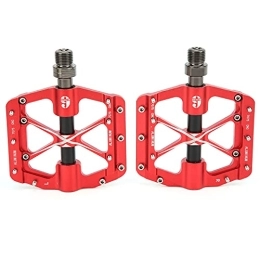 Alomejor Pedali per mountain bike Alomejor Pedale per Bicicletta, Pedali per Mountain Bike Pattinaggio a rotelle a Risparmio di manodopera 7 Tacchetti Cavi e Leggeri per Veicoli ricreativi(Rosso)