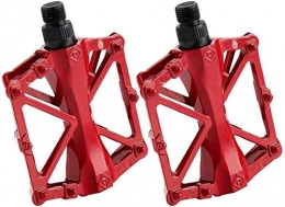 LMCLJJ Parti di ricambio Bicicletta Pedal- Mountain Bike Pedals - Alluminio cuscinetto pedali della bicicletta - bici della strada Pedali con 16 Anti-Skid Pins - Leggero Platform Pedali - Universal 9 / 16" Bike Pedale Colore: r