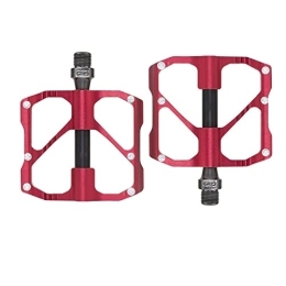 CJSTORE Parti di ricambio CJSTORE Pedale della Biciclett da MTB Strada Accessori Bici, Pedali in Antiscivolo in Lega di Alluminio, con 3 Cuscinetto Sigillati, per Mountain Bike Bici da Strada, 2 PCS Rosso (Size : A)