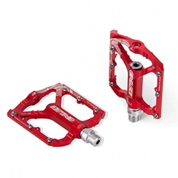 SUFUL Pedali per mountain bike ENLEE Pedali Bici, Pedali Flat MTB Leggeri, Lega Di Alluminio, Antiscivolo E Impermeabile, Universale Cuscinetti Sigillati Pedali Ciclismo 9 / 16", Facile Da Installare, Per MTB / Road Bicycle (Rosso)