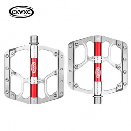 ETbotu Parti di ricambio ETbotu, accessori per bicicletta da uomo – kit di attrezzi per bicicletta, pedale piatto per mountain bike, 3 cuscinetti, pedali per mountain bike, pedali con ampia piattaforma CX-V15 argento.