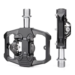 FIVENUM Pedali per mountain bike FIVENUM Pedale della Bici SPD Piadali a clike Mountain Senza Clipless in Lega in Lega di Biciclette in Alluminio Piattaforma Dual Piattaforma for MTB Mountain Bike Road Bike (Color : Black)