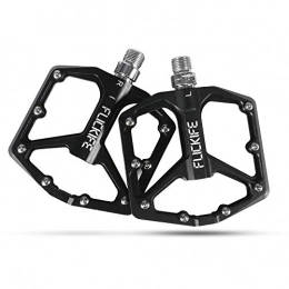 FLICKIFE Pedali per mountain bike FLICKIFE Pedali per Bicicletta, MTB Pedali in Alluminio 9 / 16" Universali Pedali Bicicletta Flat Impermeabile Antiscivolo Antipolvere Ultraleggeri Pedali da Ciclismo Pedali per BMX, Bici da Città Nero