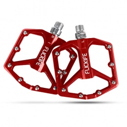 FLICKIFE Pedali per mountain bike FLICKIFE Pedali per Bicicletta, MTB Pedali in Alluminio 9 / 16" Universali Pedali Bicicletta Flat Impermeabile Antiscivolo Antipolvere Ultraleggeri Pedali da Ciclismo Pedali per BMX, Bici da Città Rosso