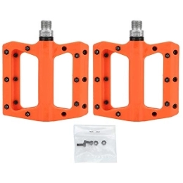 iFCOW Parti di ricambio iFCOW, 1 paio di pedali in plastica di nylon per mountain bike, con cuscinetti leggeri per bicicletta, colore: arancione