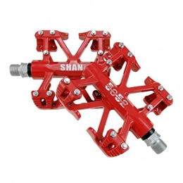 KELITE Parti di ricambio KELITE Pedale Bici in Lega di Magnesio 9 / 16"Filetto A Vite Mandrino Cuscinetti Sigillati Antiscivolo Resistente Ultraleggero Mountain Bike Pedale 1 Paio (Color : Red)