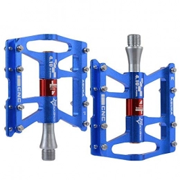 NOLOGO Pedali per mountain bike Lega Mountain Bike Bicicletta Pedali Bicicletta Ultralight Alluminio 4 Cuscinetti MTB Pedali Bicicleta Bike Pedali Flat BMX (Colore: Rosso) (Color : Blue)