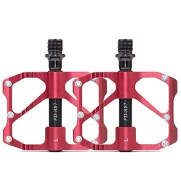 Lesrly-Cycle Parti di ricambio Lesrly-Cycle Pedali in Mountain Bike Leggera, Pedalo Piatto per Biciclette in Lega di Alluminio, Composito Cuscinetto 9 / 16 Universale, per Bici da Strada / BMX / MTB, Rosso, Mountain M86