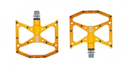 LIANYG Parti di ricambio LIANYG Pedali Bici Ultralight Flat Foot Mountain Bike Pedals MTB CNC in Lega di Alluminio sigillato 3 Cuscinetti Antiscivolo Pedali per Biciclette Pedali per Biciclette 442 (Color : Gold)