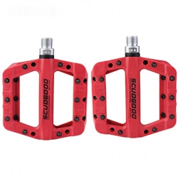 Lijincheng Parti di ricambio Lijincheng Pedale della Bicicletta Pedale Bicicletta di Nylon in Fibra di Carbonio Ultraleggera Ampia Cuscinetto Pedale Piani della Piattaforma Pedali MTB Road Bike Pedal Bike Parts (Color : Red)