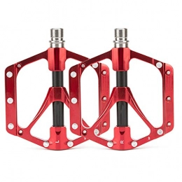 Luqifei Parti di ricambio Luqifei Pedale Biciclette Pedali for Cuscinetti in Lega di Titanio for Mountain Bike Pedaliera Leggera da Cavallino Caviglia Antiscivolo Resistente Ad Alta Resistenza Antiscivolo (Color : Red)