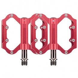 MPGIO Pedali per mountain bike MPGIO Pedali per Mountain Bike Ultraleggeri Piattaforma Larga Piatta in Lega di Alluminio 9 / 16 in 3 Cuscinetti sigillati per Pedali Bici da Strada MTB(Color:Red)