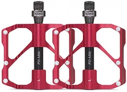 MW Parti di ricambio MW Mountain Bike Strada della Bicicletta Pedali, Lega di Alluminio Antiscivolo Pedali della Bicicletta, Flat Biciclette Lega Pedali, con 3 Cuscinetti Sigillati, Rosso