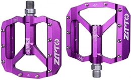 NKTJFUR Parti di ricambio NKTJFUR Pedali della Bici MTB. Cuscinetto in Lega di Alluminio Pedalo Piatto Bicicletta Buona Grip Leggero 9 / 16 Pedali Big (Color : Purple)