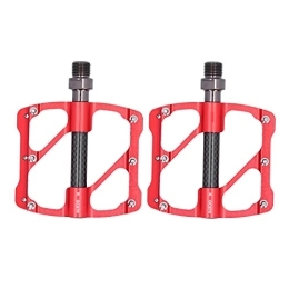 Gaeirt Pedali per mountain bike Pedale per Bicicletta con Albero in Acciaio al Cromo-molibdeno 2 Pezzi, Pedali per Mountain Bike con 3 Cuscinetti Antiscivolo e Resistenti all'Usura, Non Facili da Rompere per Risparmiare(Rosso)