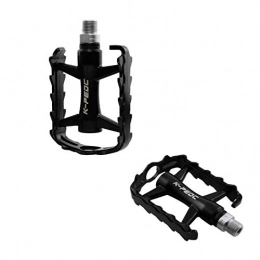 Lidada Parti di ricambio Pedale Universale per Bicicletta Leggero in Lega di Alluminio Corpo Robusto Antiscivolo Pedale con Cuscinetto Sigillato 2DU per 9 / 16 MTB BMX Road Mountain Bike Cycle (Nero, 1 Paio)