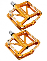 WANYD Parti di ricambio Pedali Bici Flat MTB Pedale Bicicletta Pedali Flat da Bici di Alluminio CNC 9 / 16", Pedaliera larga per bici da corsa in alluminio con design oro