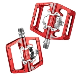 AMWRAP Parti di ricambio Pedali Bici Pedali MTB for pedale automatico a clip for biciclette Platform Mountain Bike Mestest Mestenza a doppia funzione Misuratore di potenza Pedali (Color : Red)