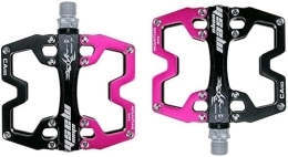 BAGLEV Parti di ricambio Pedali for mountain bike Cuscinetto Perrin Flat Alluminio scheletrato con punte antiscivolo Pedali for bici (Color : Pink, Size : Free size)