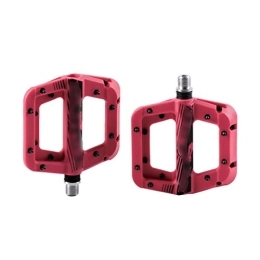 NOOLAR Parti di ricambio Pedali for Mountain Bike, Pedale for Mountain Bike antivibrante Pedale for Bicicletta in Fibra di Nylon Leggero Antiscivolo Pedale for Bicicletta Antiscivolo ad Alta Resistenza (Color : Red)