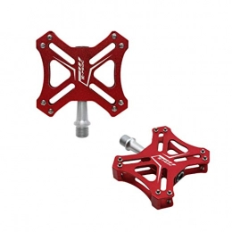 Lidada Parti di ricambio Pedali in Lega di Alluminio Pedali Bici Pedana Ultraleggera Piattaforma Ultraleggere per 9 / 16 MTB BMX Road Mountain Bike Cycle (Rosso, 1 Paio)