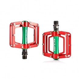 SXCXYG Parti di ricambio Pedali Mtb Colorful Ciclismo Pedale professionale MTB bici della strada della bicicletta della lega di alluminio piani della piattaforma cuscinetto sigillato Equitazione Pedali 1 ( Color : Red Green )