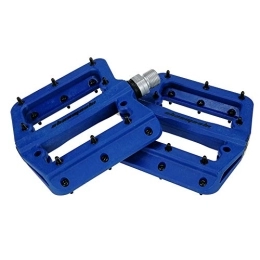 SIRUL Pedali per mountain bike Pedali per Bici, Pedali Piatti 9 / 16"in Fibra di Nylon con Ampia pedana, 3 Cuscinetti Antiscivolo Impermeabili, Antipolvere, per MTB Mountain Bike Strada Bicicletta, Blu