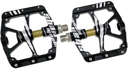 CAISHENY Pedali per mountain bike Pedali per bicicletta Pedale per mountain bike 3 cuscinetti per bicicletta Pedale piatto in fibra di carbonio Pedali dorati Pedali per bicicletta Mountain bike (Colore: Argento Taglia: Taglia unica) -