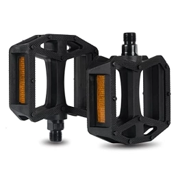 GALSOR Parti di ricambio Pedali per biciclette in nylon Ultralight Platform Platform Pedals Bike Pedals per pedali da ciclismo in mountain bike Pedali (Color : Schwarz, Size : 9 / 16inch)