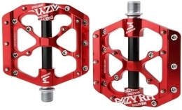 FOXZY Parti di ricambio Pedali per mountain bike Pedali per bici da strada antiscivolo 3 cuscinetti pedali accessori per attrezzature da equitazione (colore: rosso, taglia: taglia unica)