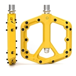 NMNMNM Parti di ricambio Pedali per Mountain Bike, Pedali Piatti in Nylon Composito, Lega di Alluminio Leggera con Cuscinetto Sigillato da 9 / 16 Pollici, per Bici da Strada Mountain BMX MTB (Giallo)