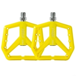 PETSTIBLE Parti di ricambio PETSTIBLE 2 pedali per mountain bike in nylon, 125 x 112 x 18 mm, pedali antiscivolo allargati (giallo fluorescente)