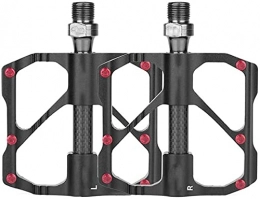 QIANMEI Parti di ricambio QIANMEI Pedale Pedali da MTB MTB. Pedali in Lega di Alluminio | Pedali della Mountain Bike con 3 Pedali in Metallo da Cuscinetti | 9 / 16 Pollici, per la Bicicletta Mountain Bike Racing (Color : Black)