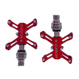 Sharplace Pedali per mountain bike Sharplace Pedale per Bicicletta MTB - Pedale per Bicicletta Leggero, Cuscinetto Filettato con Diametro di 9 / 16 Pollici Premium per Bici da Strada, Ciclismo Ple - Rosso