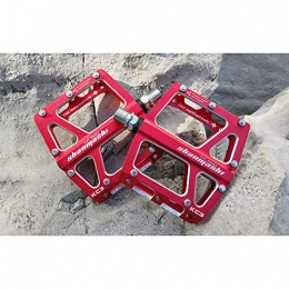 WyaengHai Parti di ricambio WyaengHai Pedale della Bicicletta Pedale Mountain Bike 1 Paio di Lega di Alluminio Antiscivolo Pedale in Gomma Resistente a 6 Colori Fuoristrada Pedale di Bicicletta (Color : Red)