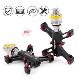 Yajun Parti di ricambio Yajun Pedali da Ciclismo Flat Mountain Bike Pedals 3 Cuscinetti Esercizio su Strada Piattaforma di Guida Pieghevole Antipolvere Impermeabile Ultraleggera 9 / 16 Nera