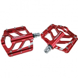 YALESU Parti di ricambio YALESU Bike Pedali, 9 / 16 MTB Pedali Piattaforma Nizza Antiscivolo Pins Mountain Bike Pedals Chiusi, Muniti Lega Road Bike Pedals, Rosso