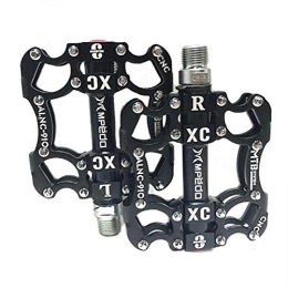 YGLONG Parti di ricambio YGLONG Pedali Bici Bike Pedali MTB BMX Sealed 3 Cuscinetto Pedal Cleats Pioli Biciclette Lega di Alluminio Strada Mountain Cycle Antiscivolo Accessori Ciclismo Pedali MTB (Color : Black)