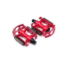 Yougou01 Parti di ricambio Yougou01 Pedali per Biciclette, Pedali per Mountain Bike Interamente in Alluminio, Accessori per Pedali Antiscivolo, Design Resistente (Nero / Blu / Rosso / Argento) (Color : Red)