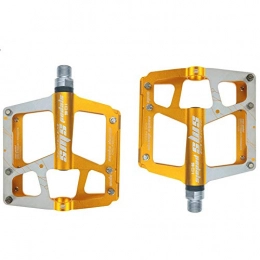 YSHUAI Parti di ricambio YSHUAI Accessori per Biciclette da Mountain Bike, Pedali per Bici Ultraleggeri, Pedali in Metallo in Lega di Alluminio 3 Sigillati, Bici da Corsa, Compatibili con City Bike, Giallo