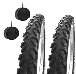 ECOVELO Parti di ricambio 2 COPERTONI Country 20 X 1.95 (54-406) + CAMERE PNEUMATICI NERI BICI MTB GOMME 20" MOUNTAIN BIKE