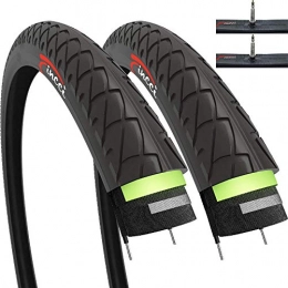 Fincci Parti di ricambio Fincci Set Coppia 26 x 1, 95 Pollici 50-559 Pneumatici con Anti-puntura Antiforatura da 3 mm e Presta Valvole Interne Camera d'Aria per Strada MTB Montagna Ibrida Bici Bicicletta (Confezione da 2)