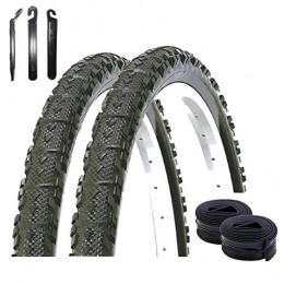 maxxi4you Parti di ricambio maxxi4you - Set di 2 copertoni per bicicletta Kenda Kwick MTB, colore nero, 26 x 1, 95 – 50-559 + 2 camere d’aria abbinate AV con 3 leve per pneumatici