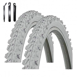 maxxi4you Parti di ricambio Maxxi4you - Set di 2 pneumatici Kenda K-829 per mountain bike, colore grigio, 26 x 1, 95-50-559 con 3 leve per pneumatici