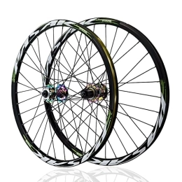 Asiacreate Ruote per Mountain Bike 24 Pollici Ruote da Bicicletta Freno A Disco Ruote per Mountain Bike 32H Cerchio Sgancio Rapido Mozzo Ruote Anteriori E Posteriori Cassetta 8-12 velocità (Color : Green, Size : 24inch)