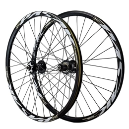 KANGXYSQ Ruote per Mountain Bike 24 Pollici Set Ruote Per Mountain Bike Rilascio Rapido Ruote Biciclette 32H Freni A Disco Meccanici Cerchio MTB Anteriore Posteriore Cuscinetti 8 9 10 11 12 V Cassetta 1886g (Color : Schwarz, Size :