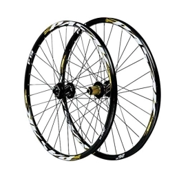 NEZIAN Ruote per Mountain Bike 26 / 27, 5 / 29 Pollici Bici Ruote, Set Di Ruote Per Bicicletta Da Mountain Bike Anteriore 2 Posteriore 4 Cuscinetti Freno A Disco Ruote A Sgancio Rapido (Color : Yellow, Size : 26in)