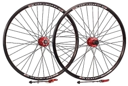 OMDHATU Ruote per Mountain Bike 26 / 27, 5 / 29 pollici mountain bike ruote set QR Freno a disco Cerchi in lega di alluminio a doppio strato Mozzi con cuscinetti sigillati Supporto cassetta 7-10 velocità (Size : 26in)