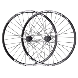 KANGXYSQ Ruote per Mountain Bike 26 27, 5 29 Pollici Set Ruote Per Bicicletta Freno A Disco Set Ruote Per Mountain Bike Cerchio In Lega Alluminio A Doppio Strato 32H Ruota Posteriore Anteriore Valvola Americana (Color : Black hub, S